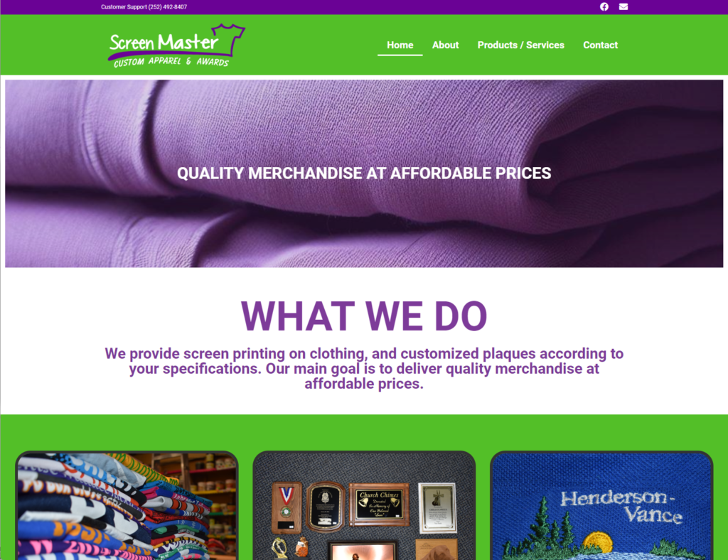 Screen Master Henderson - Website Design