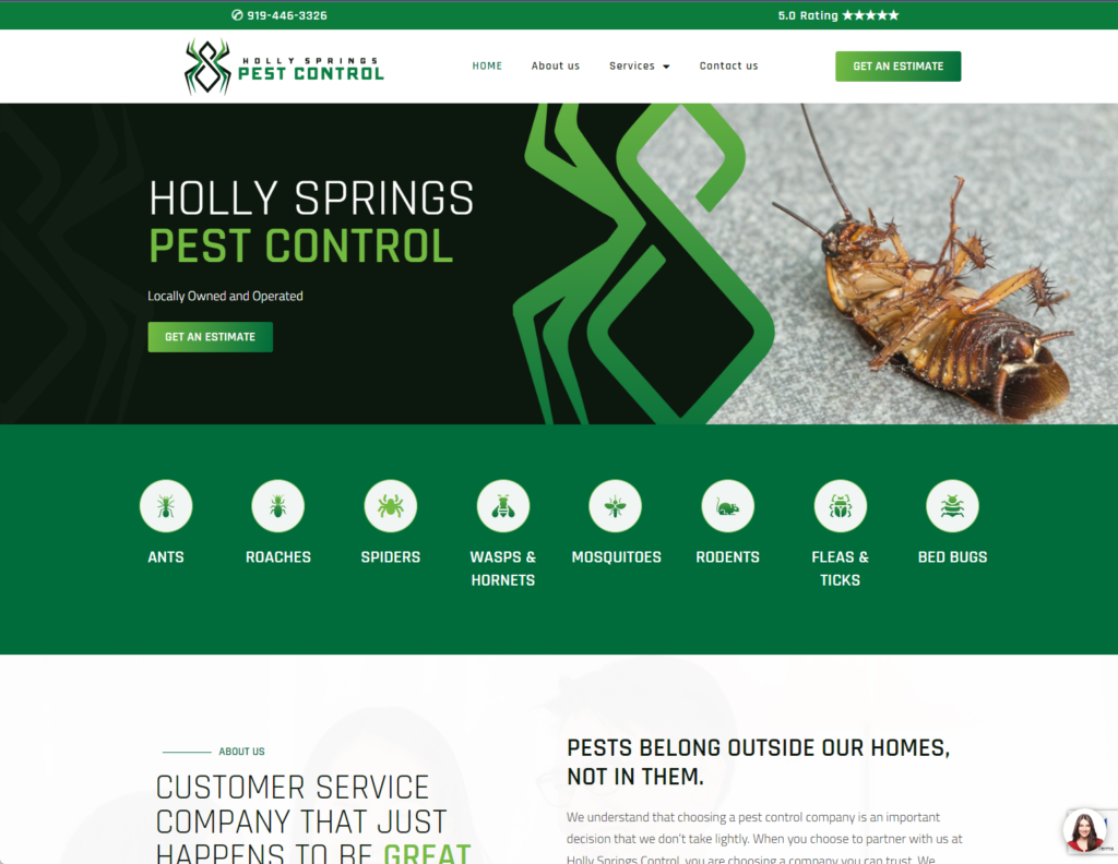 Holly Springs Pest Control - Web Design