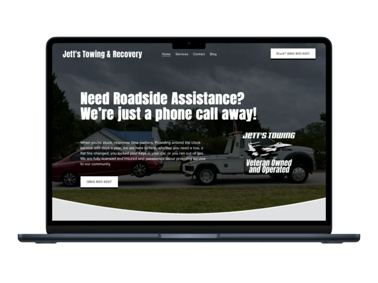 Jetts Towing MBA Portfolio Image - Designed by JC Webworks