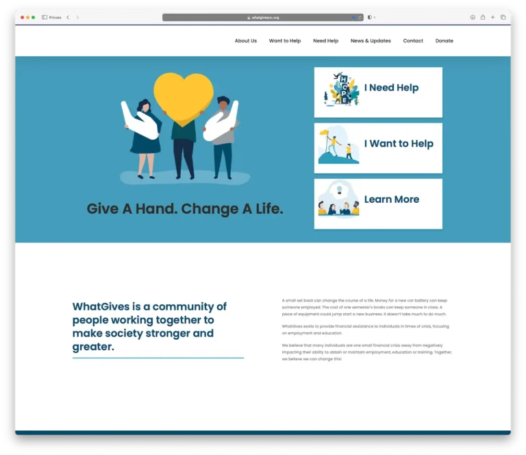 WhatGives Website Screenshot